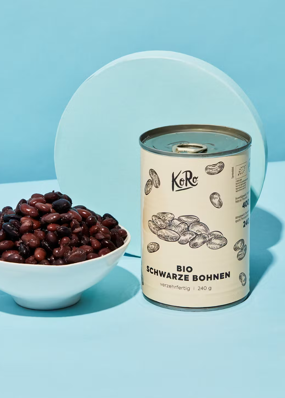 Schwarze Bio Bohnen in der 240g Dose