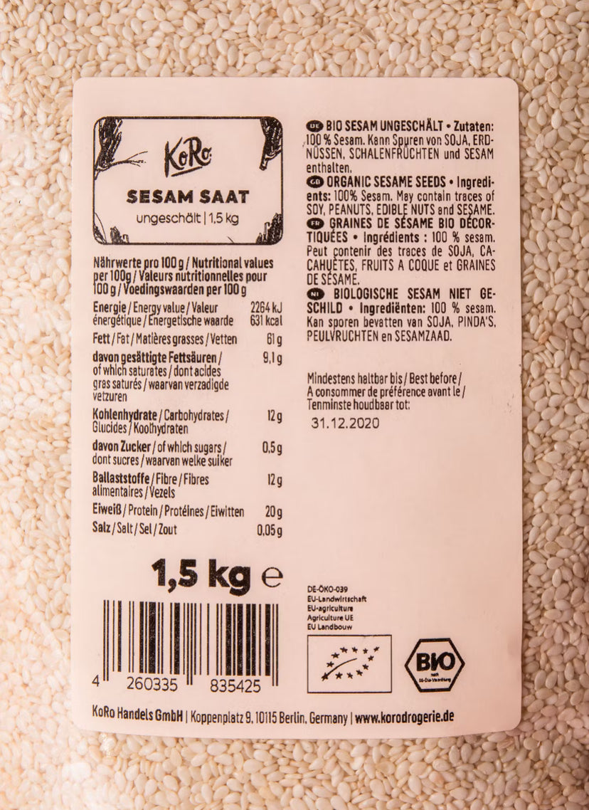 Ungeschälter Bio Sesam 1,0 Kg