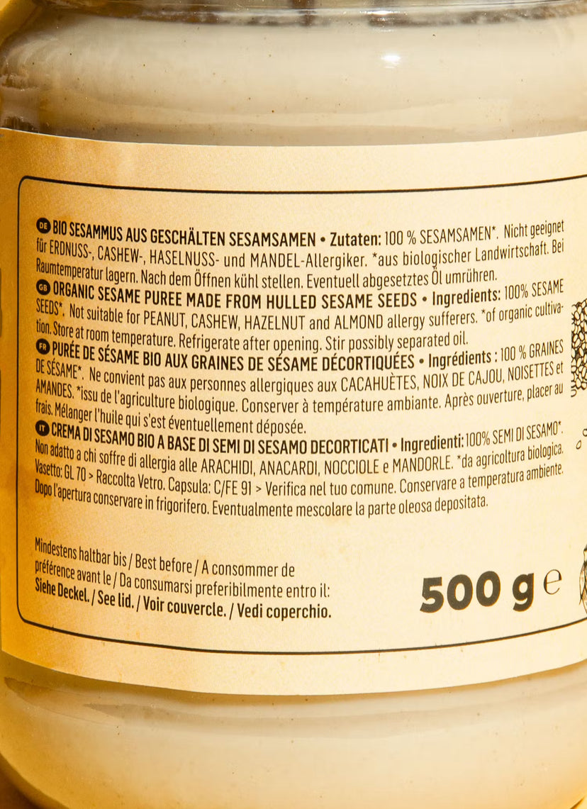 Weißes cremiges Bio Tahin 500 g