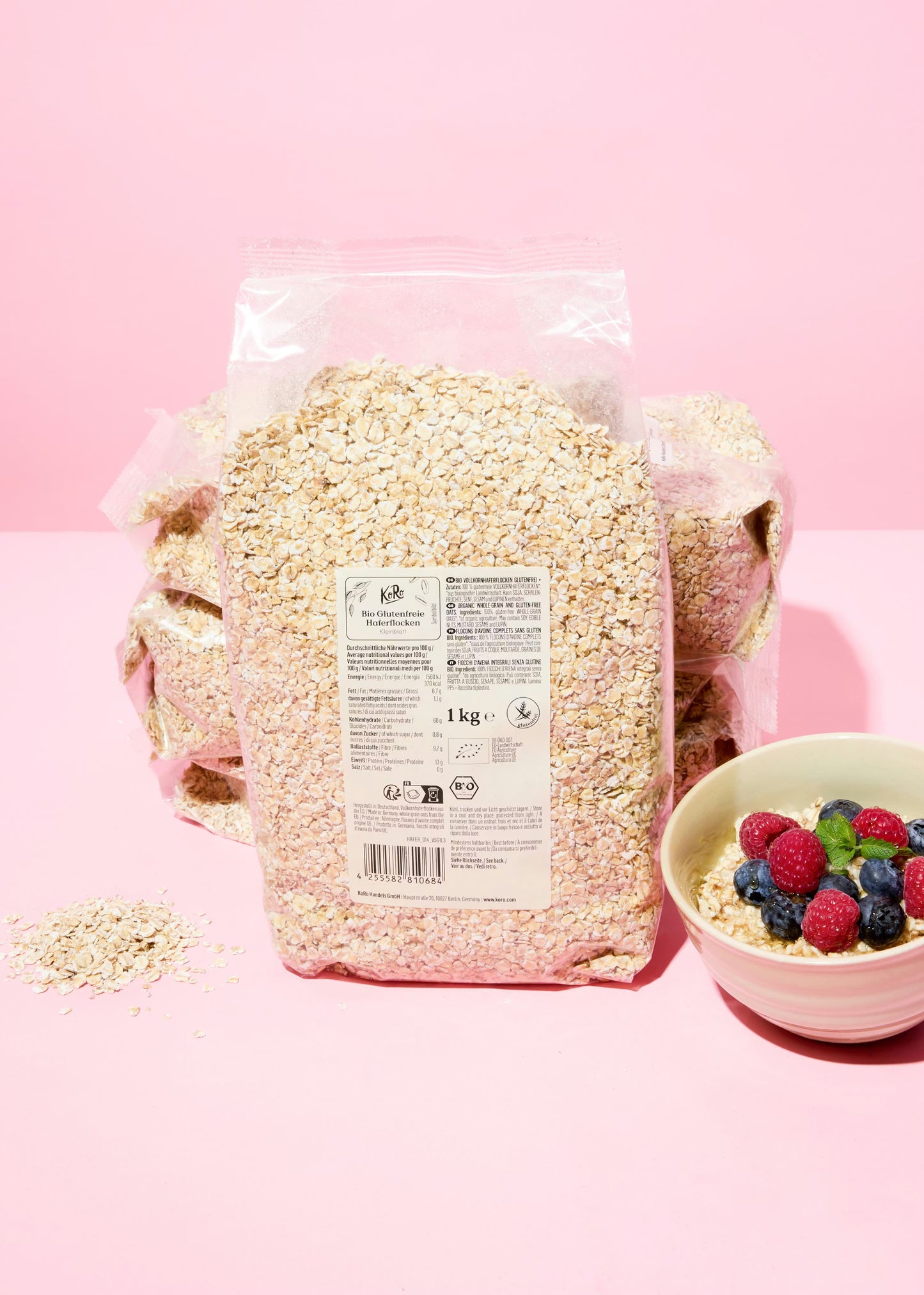 Glutenfreie Bio Haferflocken Kleinblatt - 1Kg