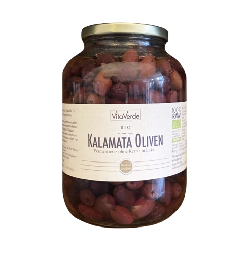 Vita Verde griechische Bio Kalamata Oliven ohne Kern in Olivenöl 850g