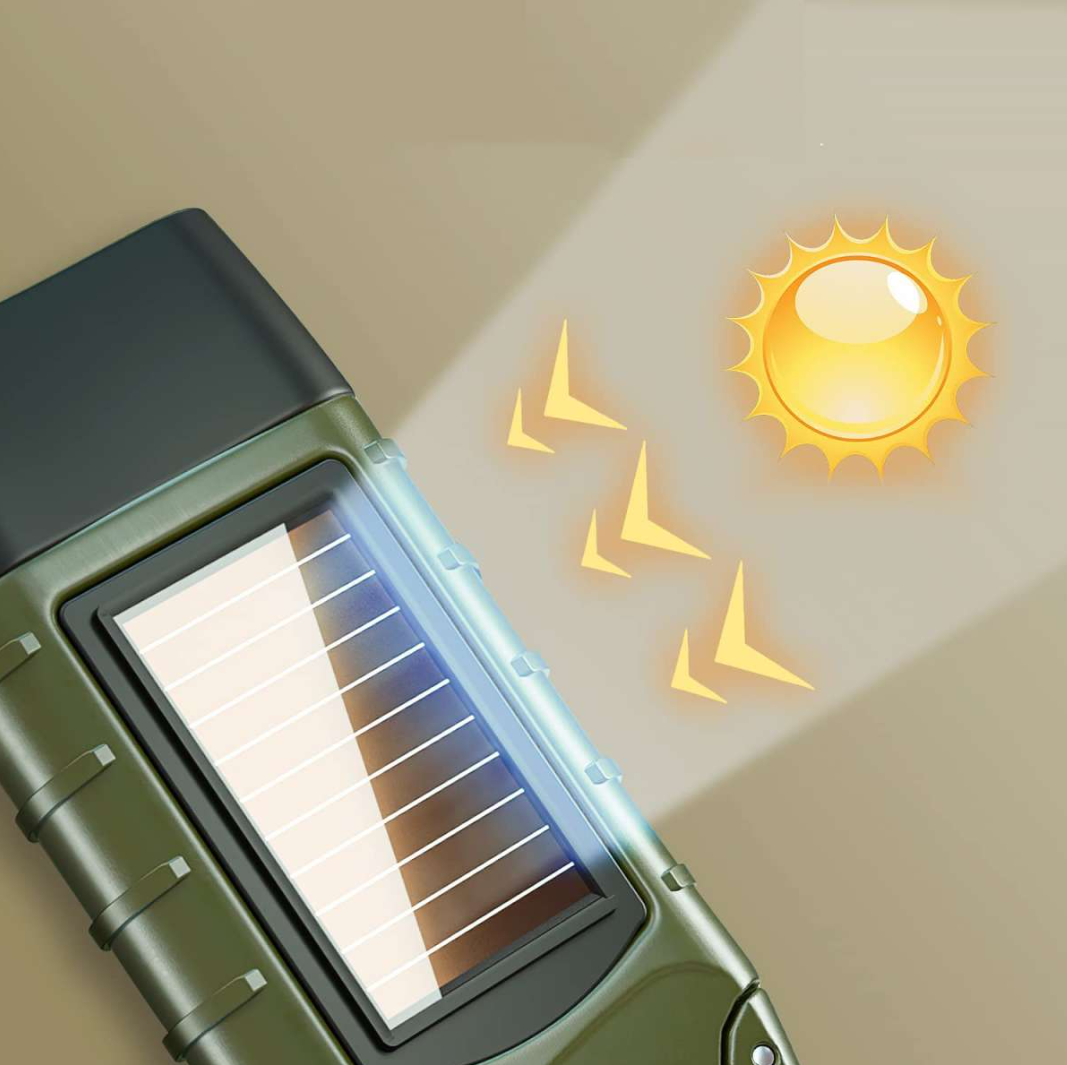 Taschenlampe mit Solar und Dynamo