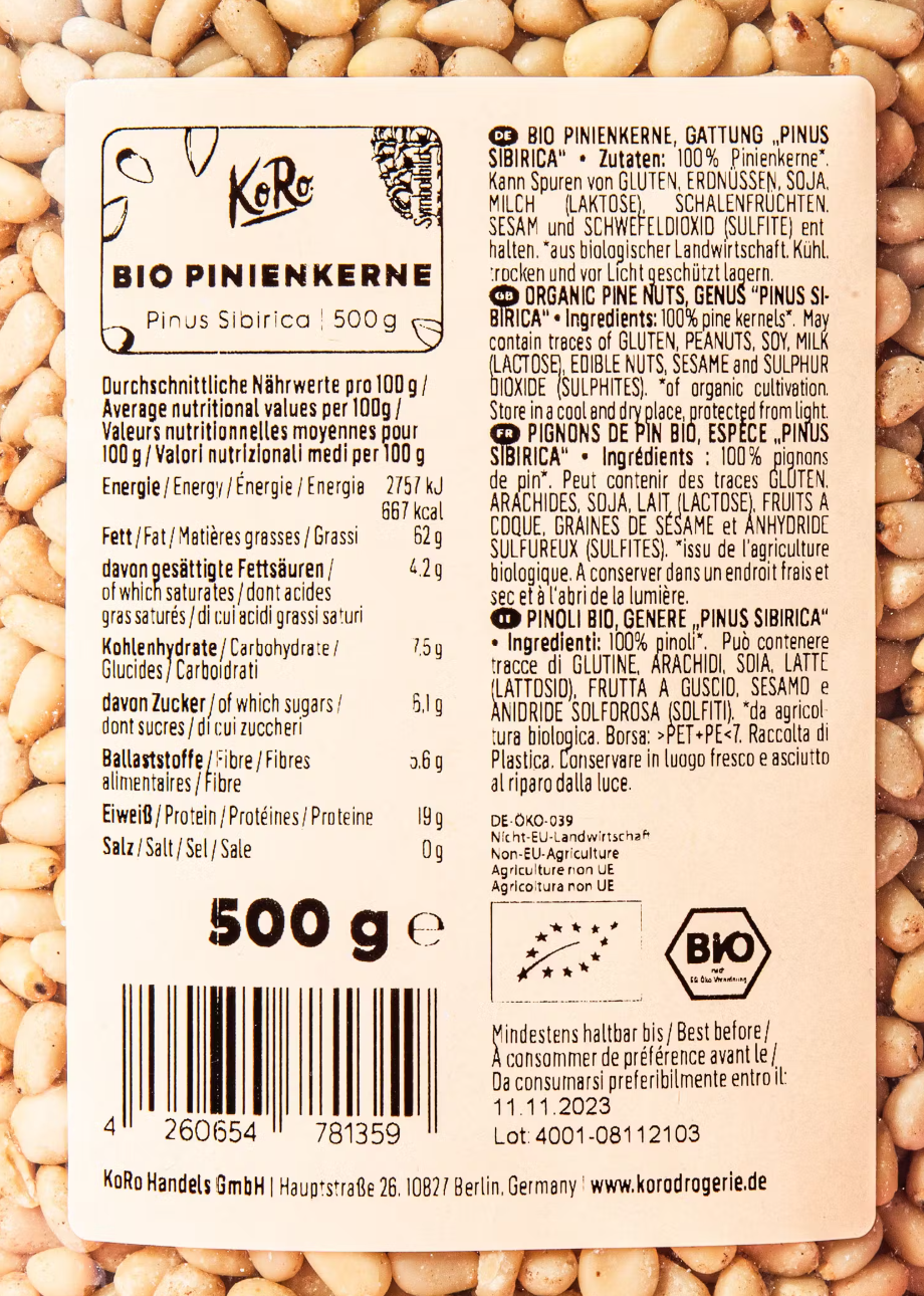Bio Pinienkerne 500g