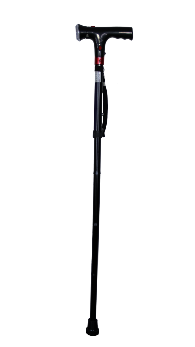 Sicherheits-Gehstock mit Lampe und Alarm