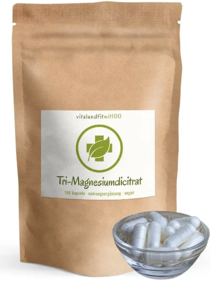 Magnesium - 180 Kapseln - in Form von "TriMagnesiumDiCitrat"