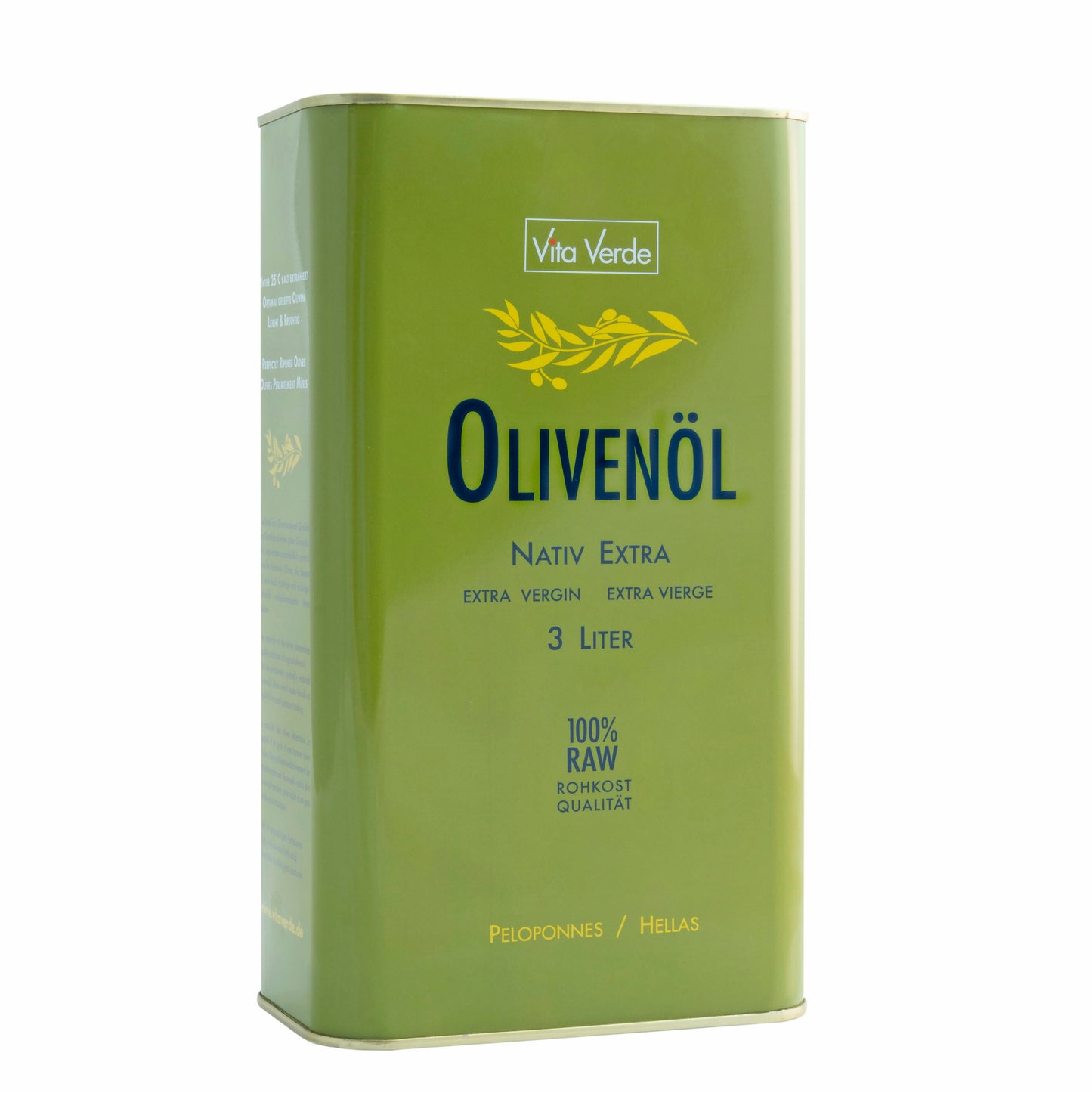 Vita Verde Bio Rohkost-Olivenöl nativ extra Peloponnes, 3 L